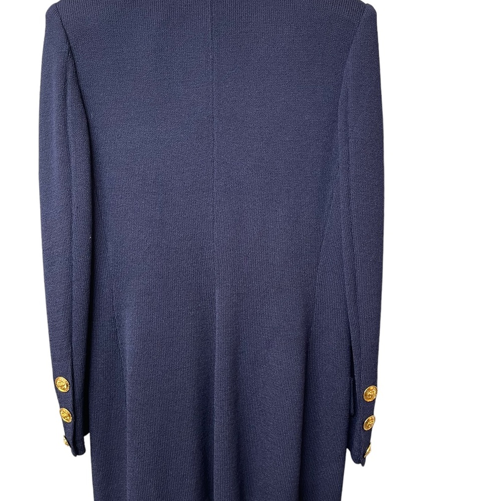 St. John collection Layered wool knit blue gold blazer/coat size 12 - Picture 6 of 16